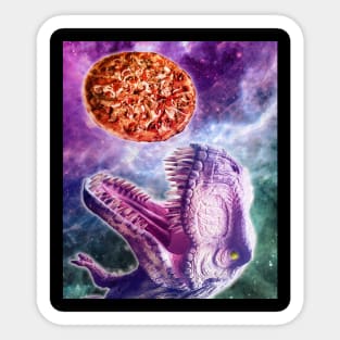 Pizza Dinosaur In Space Sticker